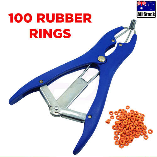 Cattle Lamb Sheep Elastrator Castrating Plier with 100 Rubber