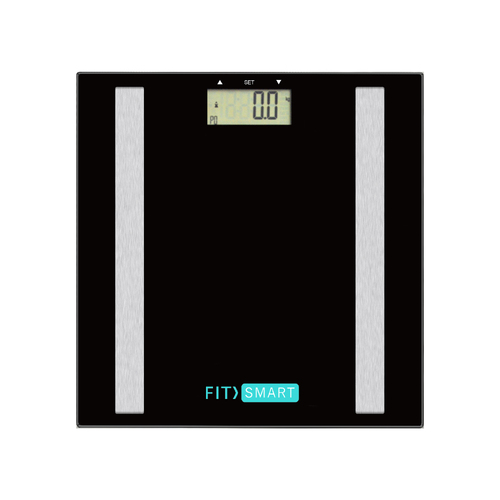 FitSmart Electronic Body Fat Scale Black 7 in 1 Body Analyser LCD Glass Tracker