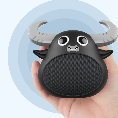 Bluetooth Animal Face Speaker Portable Wireless Stereo Sound - Black