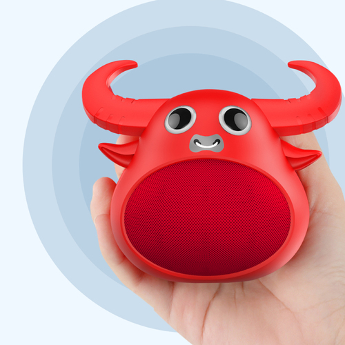 Bluetooth Animal Face Speaker Portable Wireless Stereo Sound - Red