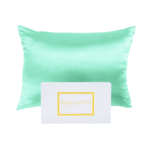 Mulberry Soft Silk Hypoallergenic Pillowcase 2 Pack 51 x 76cm - Mint
