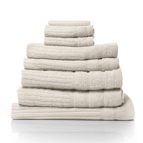 Eden Egyptian Cotton 600GSM 8 Piece Luxury Bath Towels Set - Beige