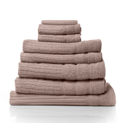 Eden Egyptian Cotton 600GSM 8 Piece Luxury Bath Towels Set - Rose