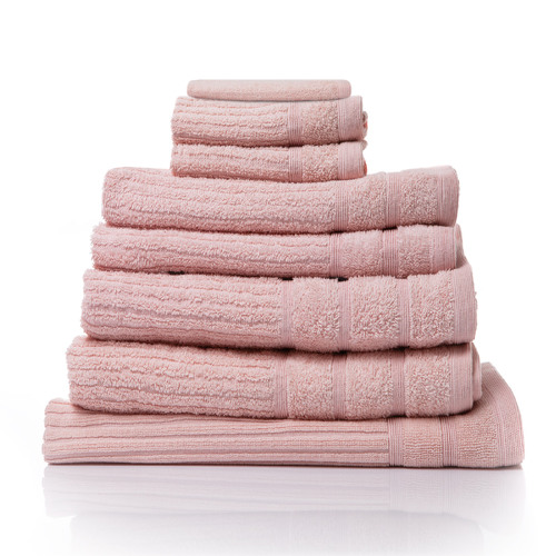 Eden Egyptian Cotton 600GSM 8 Piece Luxury Bath Towels Set - Blush