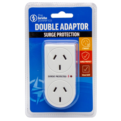 THE BRUTE POWER CO. Double Adaptor - Vertical + Surge Protection