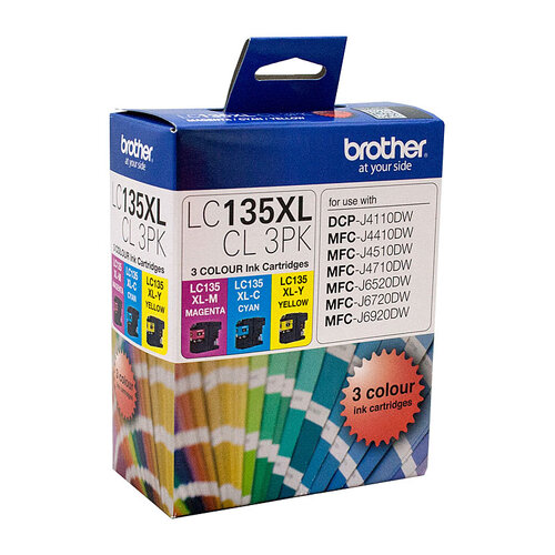 Brother LC-135XL Colour Value Pack 1XCyan 1X Magenta 1X Yellow
