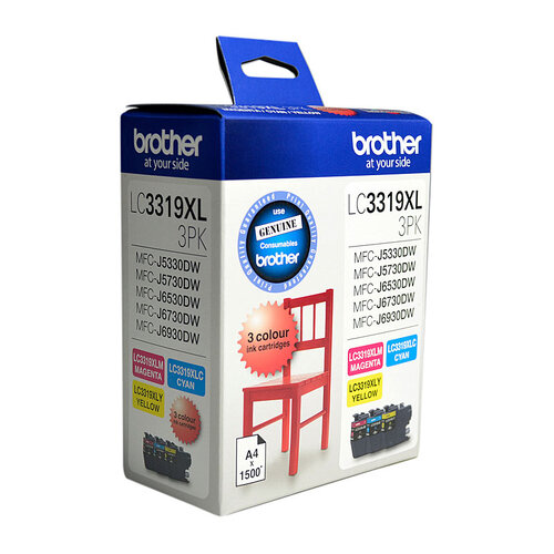 BROTHER LC-3319XL Colour Value Pack 1X Cyan 1X Magenta 1X Yellow-MFC-J5330DW/J5730DW/J6530DW/J6730DW/J6930DW - up to 3000 pages
