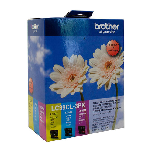 BROTHER LC-39 Colour Value Pack 1 x Cyan, 1 x Magenta, 1 x Yellow