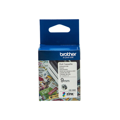 Brother CZ-1001 Full Colour continuous label roll, 9mm wide to Suit VC-500W