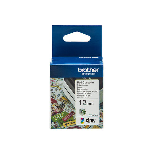BROTHER CZ1002 Tape Cassette Full Colour continuous label roll, 12mm wide to Suit VC-500W