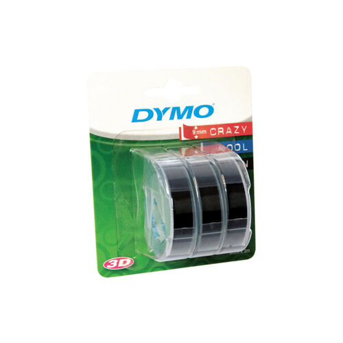 DYMO Embosser Tape 3pk Black 9mm x 3m