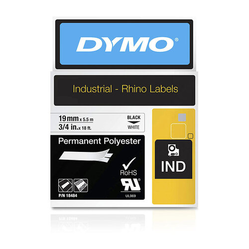 DYMO Black on White 19mm Tape