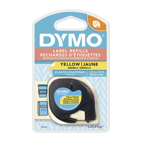 DYMO Light Plastic 12mm x 4m Yell