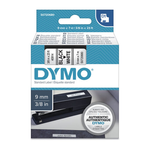 DYMO Black on White 9mm x7m Tape