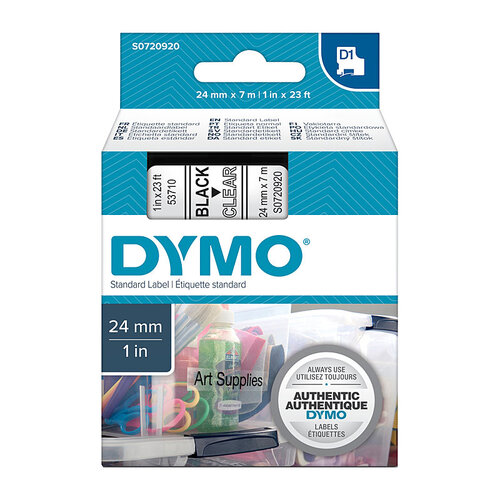 DYMO Black on Clear 24mmx7m Tape