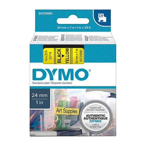 DYMO Black on Yellow 24mmx7m Tape