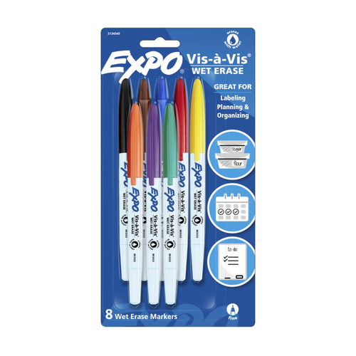 EXPO White Board Marker Fine Assorted Pack of 8