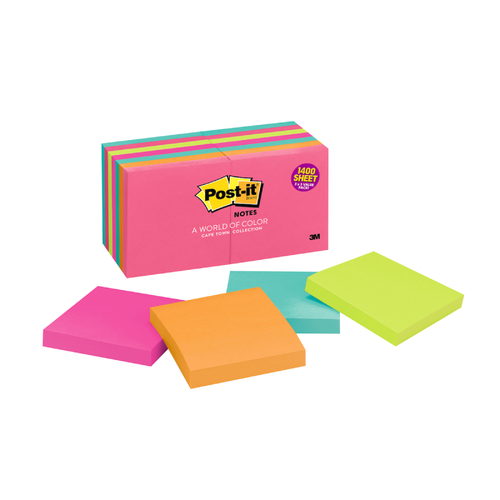 POST-IT Note 654-14AN Cape Town Collection Pack of 14