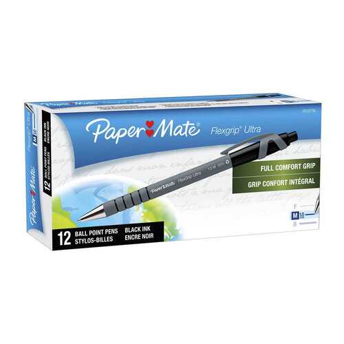 PAPER MATE FlexGrip RT BP 1.0 Bk Box of 12