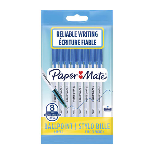 PAPER MATE 045 1.0mm Ball Pen Pen Blue Pack 8