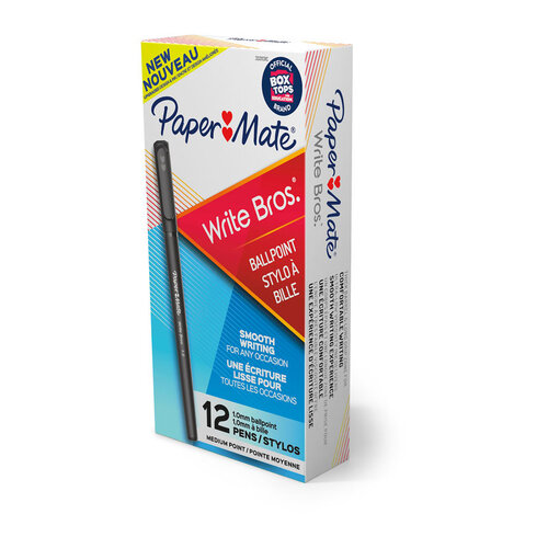PAPER MATE WriteBros 1.0mm Ball Pen Blu Box of 12