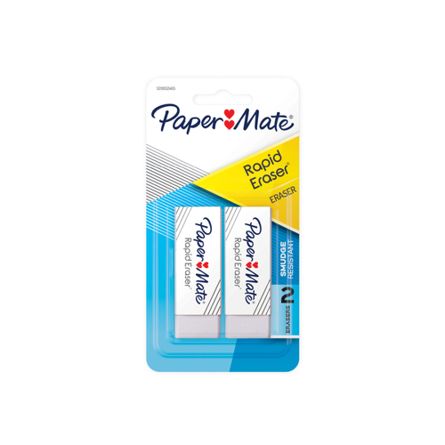 PAPER MATE Rapid Erase Eraser Pack of 2 Box of 12