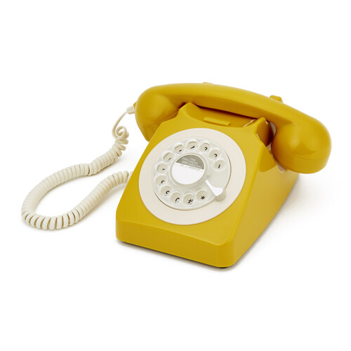GPO RETRO GPO 746 ROTARY TELEPHONE - MUSTARD