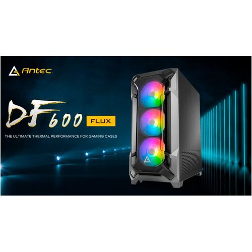 ANTEC DF600 FLUX High Airflow, ATX, Tempered Glass with 3x ARGB Fants in Front, 1x Rear, 1x PSU Shell (Reverse Fan blade) Gaming Case