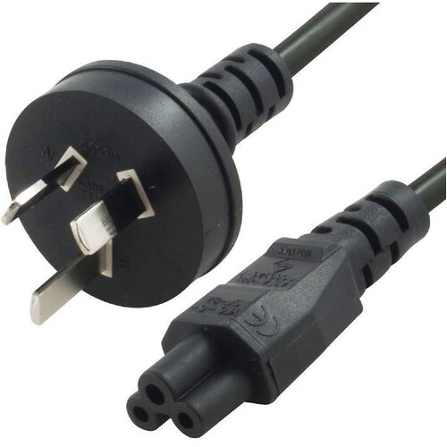8WARE AU Power Lead Cord Cable 2m - 3-Pin to Cloverleaf Plug ICE 320-C5 Mickey Type Black 240V 7.5A 3 core for Notebook/Laptop AC Adapter UPAT-IECM-1