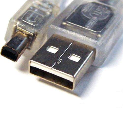 8WARE USB 2.0 Cable 3m A to B 4-pin Mini Transparent Metal Sheath UL Approved
