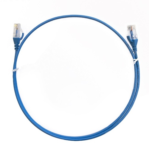 8WARE CAT6 Ultra Thin Slim Cable 2m / 200cm - Blue Color Premium RJ45 Ethernet Network LAN UTP Patch Cord 26AWG