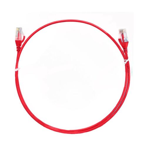8WARE CAT6 Ultra Thin Slim Cable 0.5m / 50cm - Red Color Premium RJ45 Ethernet Network LAN UTP Patch Cord 26AWG