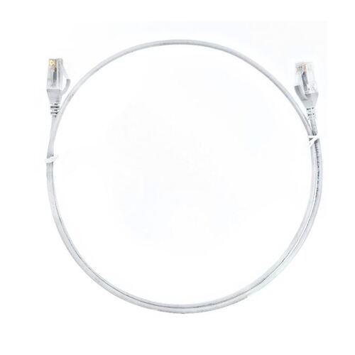 8WARE CAT6 Ultra Thin Slim Cable 20m - White Color Premium RJ45 Ethernet Network LAN UTP Patch Cord 26AWG