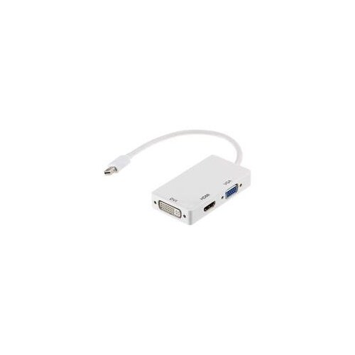 ASTROTEK 3 in1 Thunderbolt Mini DP Display Port to HDMI DVI VGA Adapter Cable for MacBook Air/Pro 32AWG OD5.0MM, Gold plated, White CB8W-GC-MDPDHV