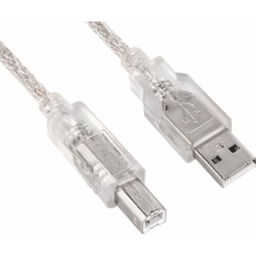 ASTROTEK USB 2.0 Printer Cable 3m - Type A Male to Type B Male Transparent Colour (CBUSBAB3M)