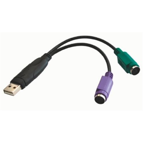 ASTROTEK USB 2.0 to PS2 Cable 15cm - for Mouse Keyboard Black Colour RoHS