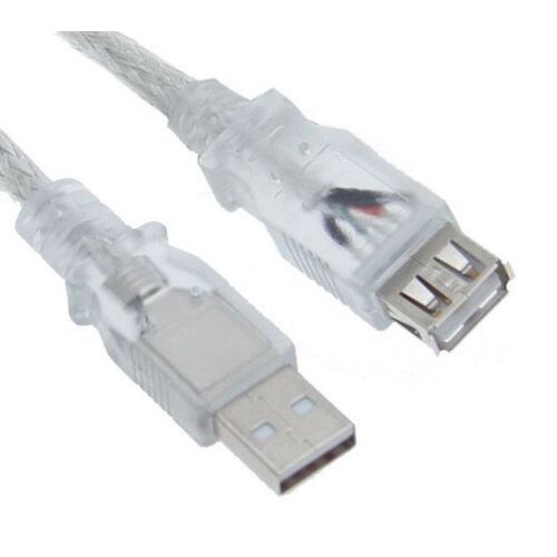 ASTROTEK USB 2.0 Extension Cable 3m - Type A Male to Type A Female Transparent Colour RoHS CBAT-USB2-AA-5M