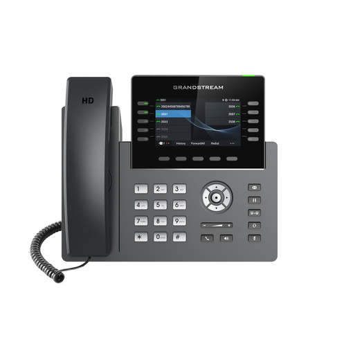 GRANDSTREAM GRP2615 10 Line IP Phone, 16 SIP Accounts, 480x272 Colour Screen, HD Audio, Powerable Via POE
