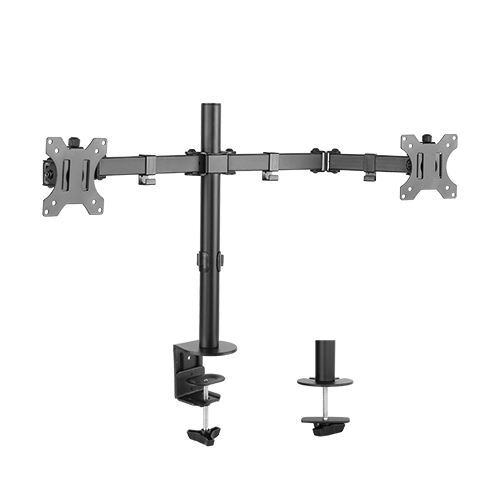 Brateck Dual Monitor Screens Economical Double Joint Articulating Steel Monitor Arm fit Most 13ÃÃ-32ÃÃ Monitors Up to 8kg per screen, 360°Scre