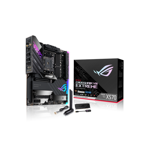 ASUS ROG CROSSHAIR VIII EXTREME AMD X570 EATX Gaming Motherboard, 5xM.2, USB3.2, WiFi 6, 10 Gb Ethernet, Intel 2.5Gb Ethernet, PCIe4.0, RGB