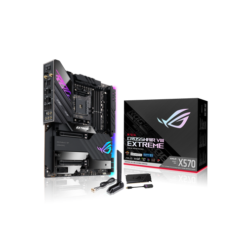 ASUS ROG CROSSHAIR VIII EXTREME AMD X570 EATX Gaming Motherboard, 5xM.2, USB3.2, WiFi 6, 10 Gb Ethernet, Intel 2.5Gb Ethernet, PCIe4.0, RGB