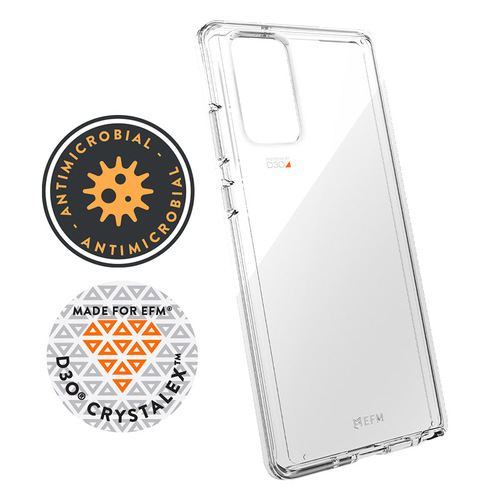 FORCE TECHNOLOGY Aspen Case for Samsung Galaxy Note20 - Clear EFCDUSG266CLE, Antimicrobial, 6-meter drop tested to MIL-STD-810G-516, D3O Impact Protec