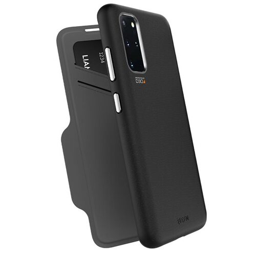 FORCE TECHNOLOGY Monaco Wallet 5G Case for Samsung Galaxy S20+ - Black EFCFLSG262BSG, 6m Military Standard Drop Tested, Convenient card/cash pockets,
