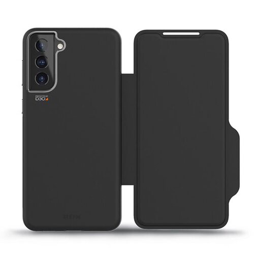 FORCE TECHNOLOGY Monaco Wallet Case for Samsung Galaxy S21+ 5G - Black EFCFLSG271BSG, 6m Military Standard Drop Tested, Convenient card/cash pockets,
