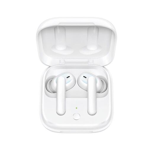 OPPO Enco W51 True Wireless Earphones White - Hybrid Active Noise Cancellation, Qi Wireless Charging Support, IP54 Dust and Water Resistance