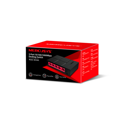 TP-LINK MS105G 5-Port Gigabit Desktop Switch, 5x Gigabit Ports, Compact Design, Plug N Play, Green Ethernet Technology