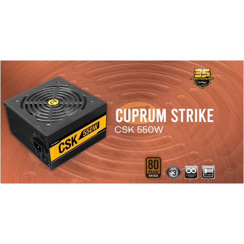 ANTEC CSK550 80+ Bronze 550w, up to 88% Efficiency, Flat Cables, 120mm Silent Fans, Continuous power PSU, AQ3