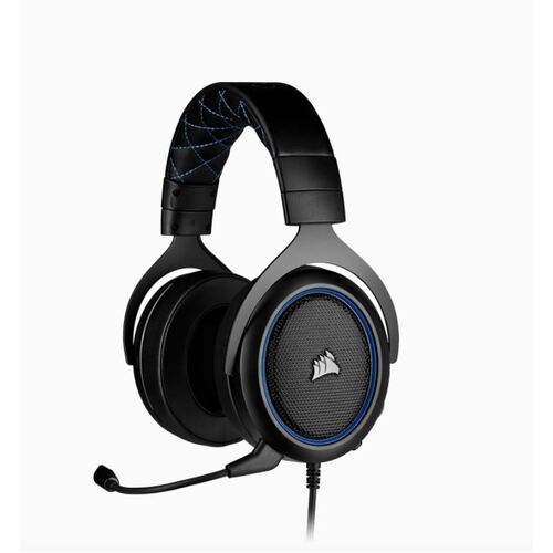 Corsair HS50 PRO Blue STEREO Gaming Headset, 50mm neodymium speaker, Optimized unidirectional microphone, Discord Certified
