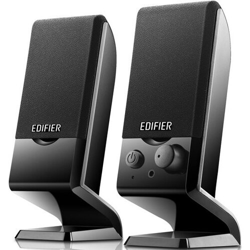 Edifier M1250 2.0 USB Powered Compact Multimedia Speakers - 3.5mm AUX/Flat Panel Design Satellites/Built in Power/Volume controls/Black