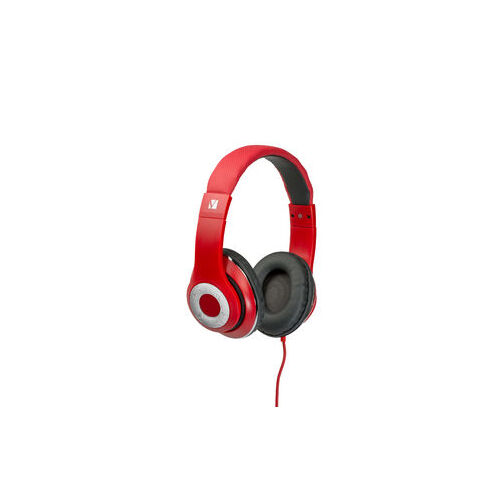 VERBATIM Over-Ear Stereo Headset - Red Headphones - Ideal for Office, Education, Business, SME, Suitable for PC, Laptop, Desktop